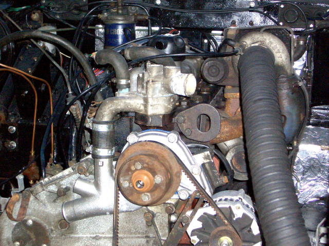 Completed engine in place